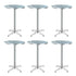 Gardeon Set of 6 Outdoor Bar Table Aluminium Round 70/110CM