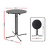 Gardeon Outdoor Bar Table Round Folding Desk Top 109cm Patio Furniture Black