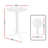 Gardeon Outdoor Bar Table Round Folding Desk Top 109cm Patio Furniture White