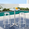 3 Piece Bar Set Aluminium Outdoor Table and 2 Stools Silver