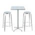 3-Piece Outdoor Bar Set Bistro Table Stools Adjustable Square Cafe