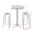 3-Piece Outdoor Bar Set Bistro Table Stools Adjustable Square Cafe