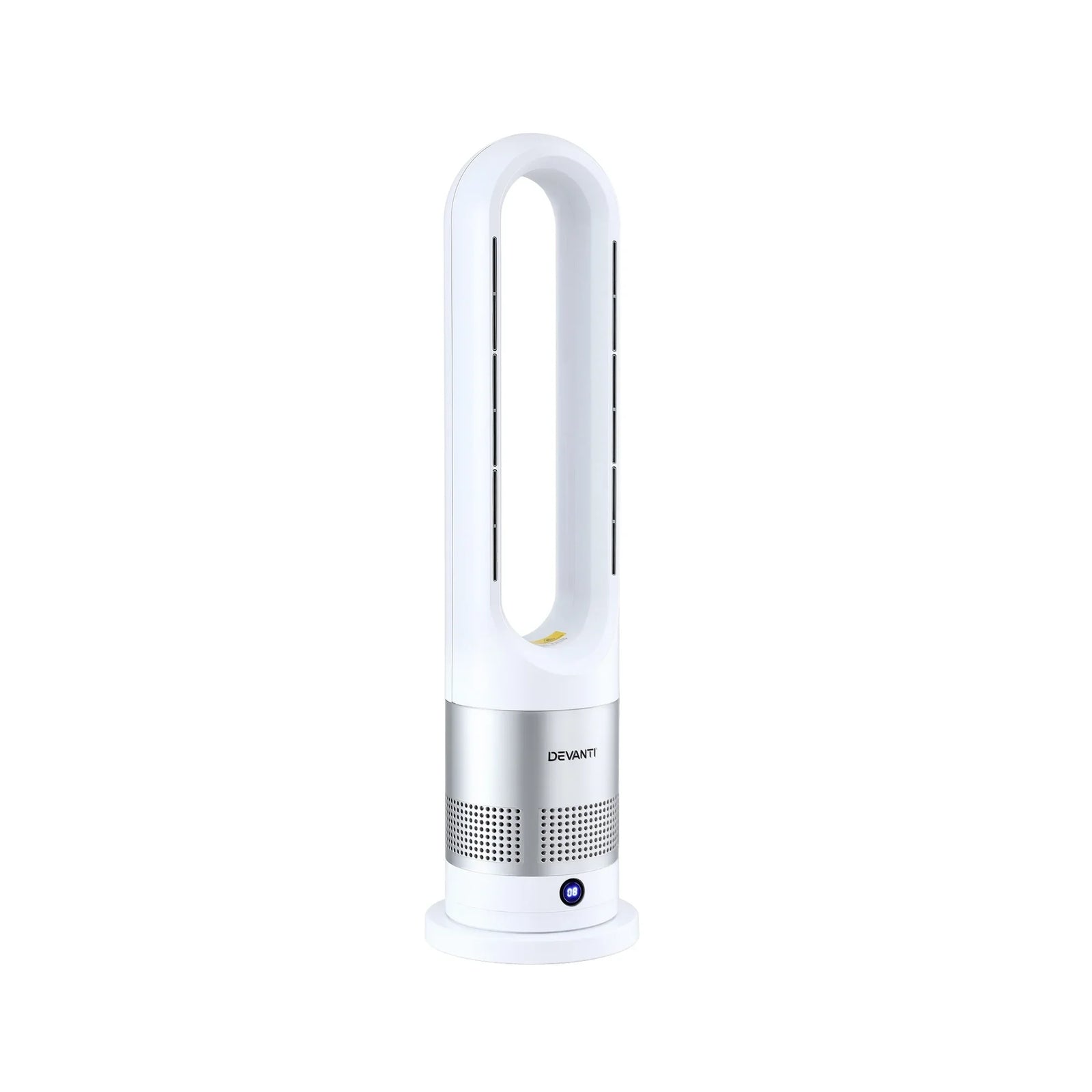 Bladeless Fan Heater – 2‑in‑1, 1200W Heat, 30W Fan, 80° Oscillation, Remote