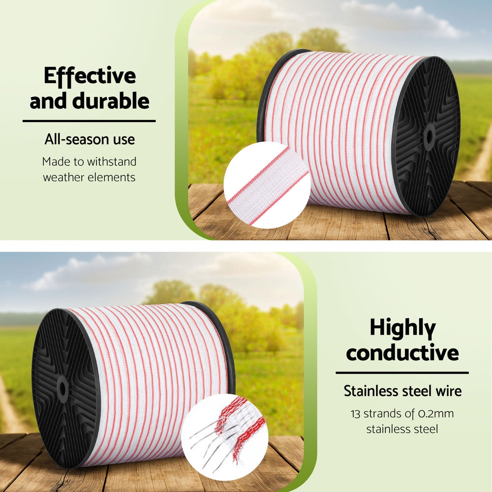 Electric Fence Tape Polytape 400M Electric Fence Wire Red White