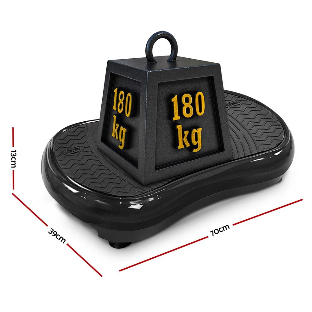 Vibration Platform Machine 99 Speed 180kg Capacity with Bands Black