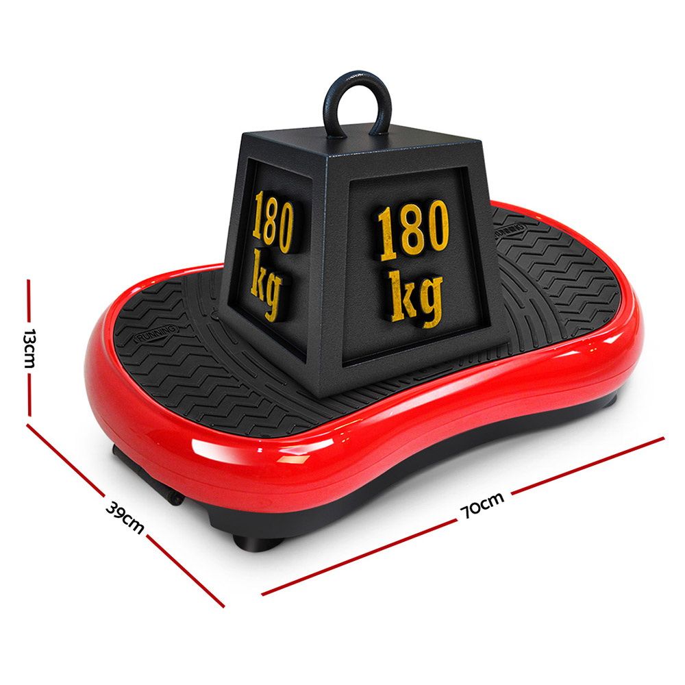 Vibration Platform Machine 99 Speed 180kg Capacity with Bands Remote Red