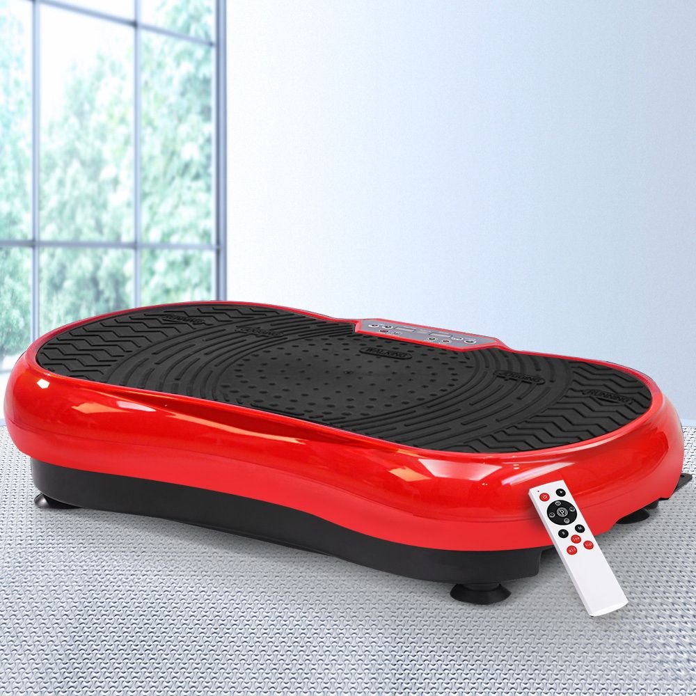 Vibration Platform Machine 99 Speed 180kg Capacity with Bands Remote Red