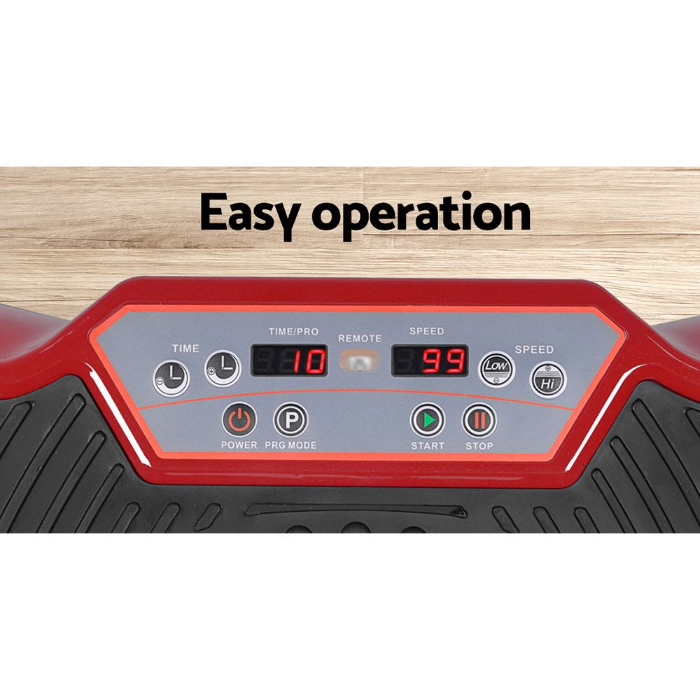 Vibration Machine – 99 Speeds, Dual‑Belt Motor, 180kg Capacity, Maroon Dark Red