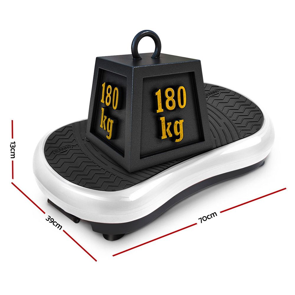 Vibration Platform Machine 99 Speed 180kg Capacity with Bands Remote White