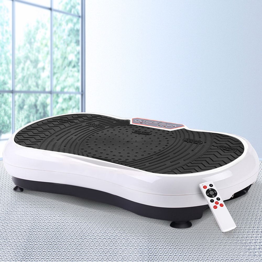 Vibration Platform Machine 99 Speed 180kg Capacity with Bands Remote White