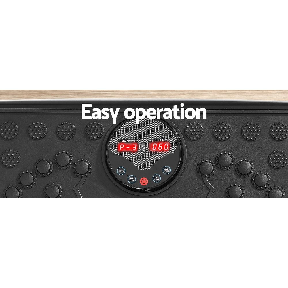 Vibration Machine Platform Vibrator With Resistance Rope Home Gym Black