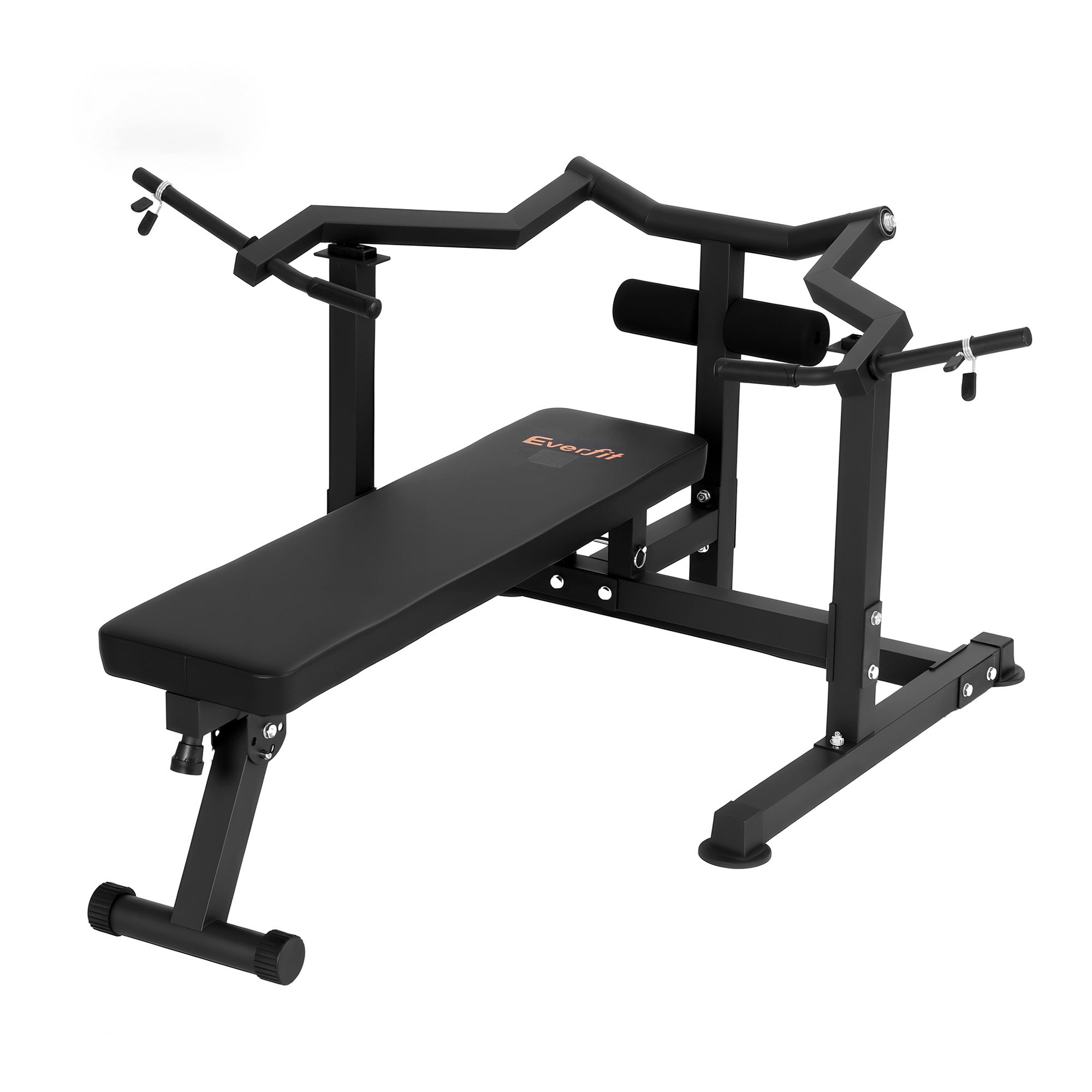 Chest Press Machine Home Gym Equipment Folding Workout Bench with Independent Arms Black