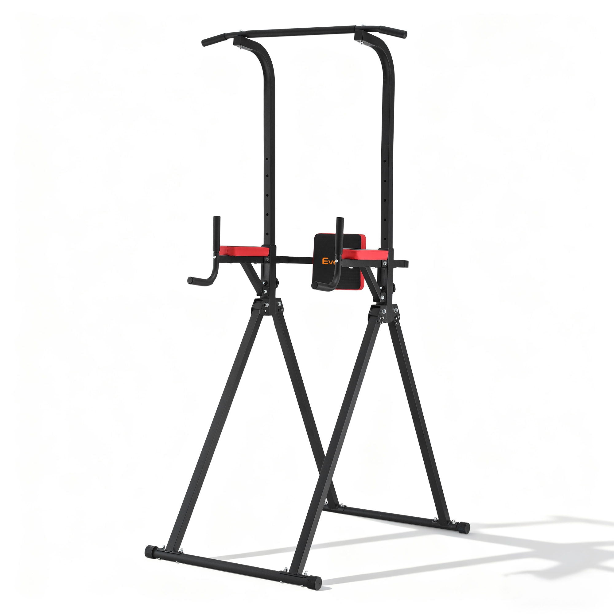 Chin Up Tower Pull Up Station Adjustable Dip Station Folding Home Gym Black