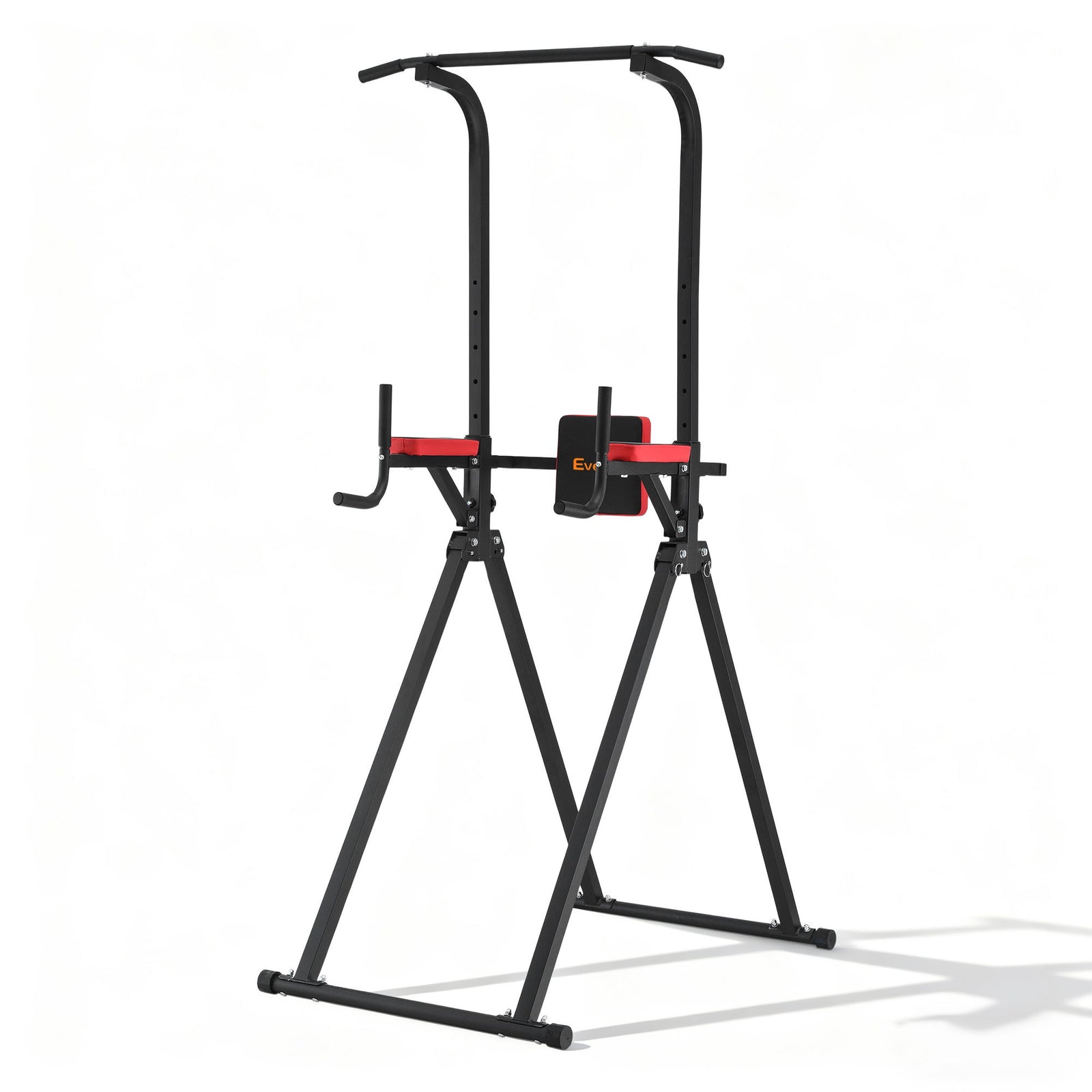 Chin Up Tower Pull Up Station Adjustable Dip Station Folding Home Gym Black