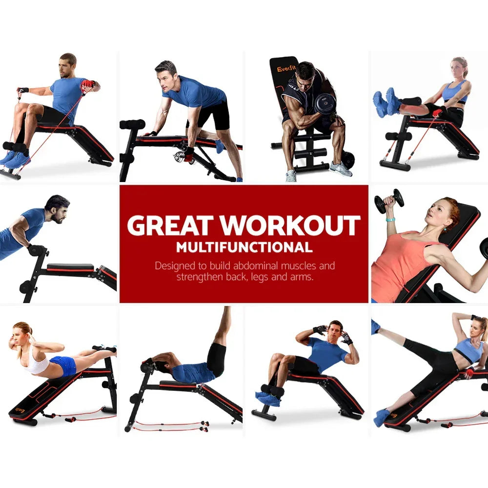 Adjustable FID Weight Bench 6-Position Incline Decline 150kg Capacity