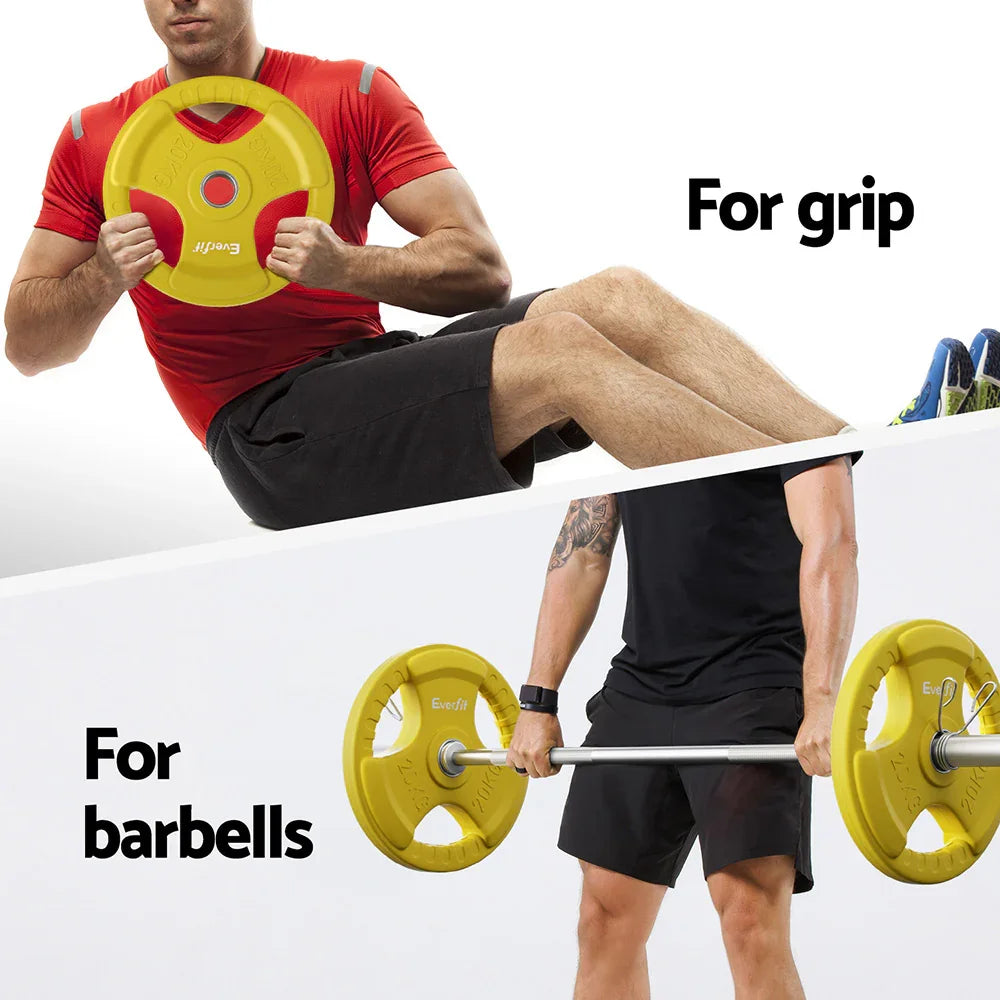 Weight Plates Olympic 20kg Dumbbell Barbell Plate Weight Lifting Home Gym Yellow