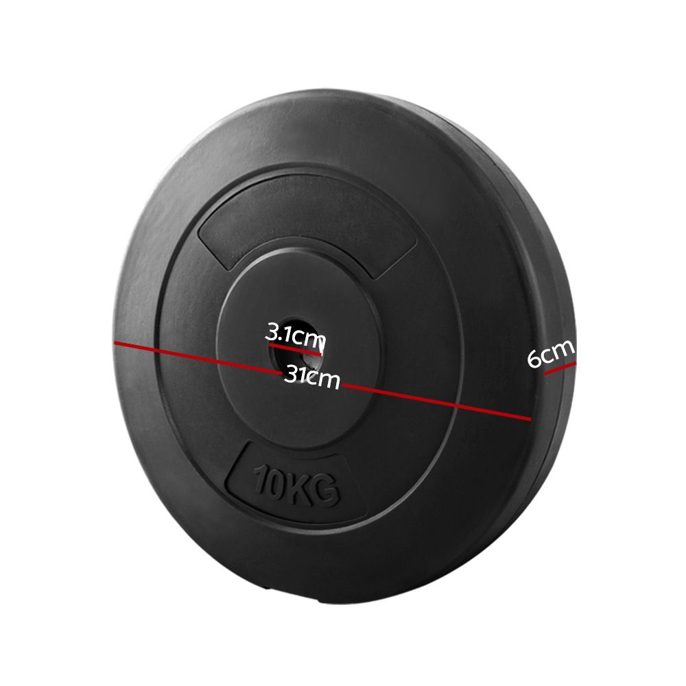 2x10kg Weight Plates Set Rubber Coated 31mm Home Gym Fitness Discs
