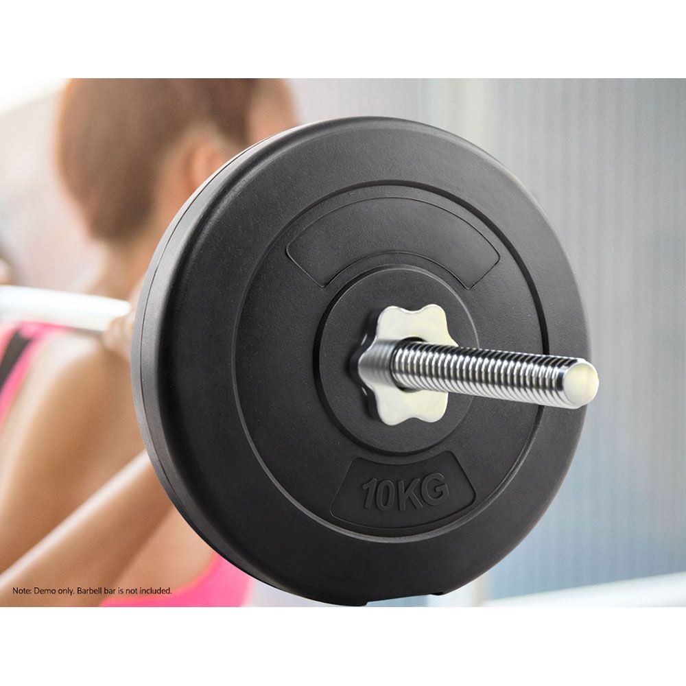2x10kg Weight Plates Set Rubber Coated 31mm Home Gym Fitness Discs
