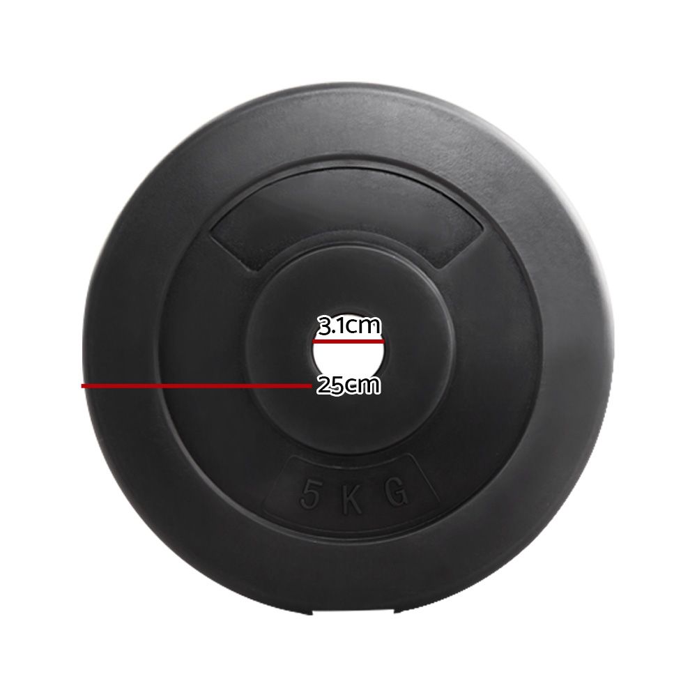 2x5kg Rubber Coated Weight Plates 31mm Barbell Home Gym Set