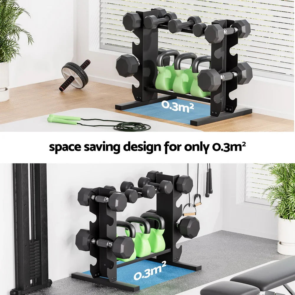Dumbbells Rack Dumbbell Kettlebell Stand Home Gym Storage 200kg Capacity