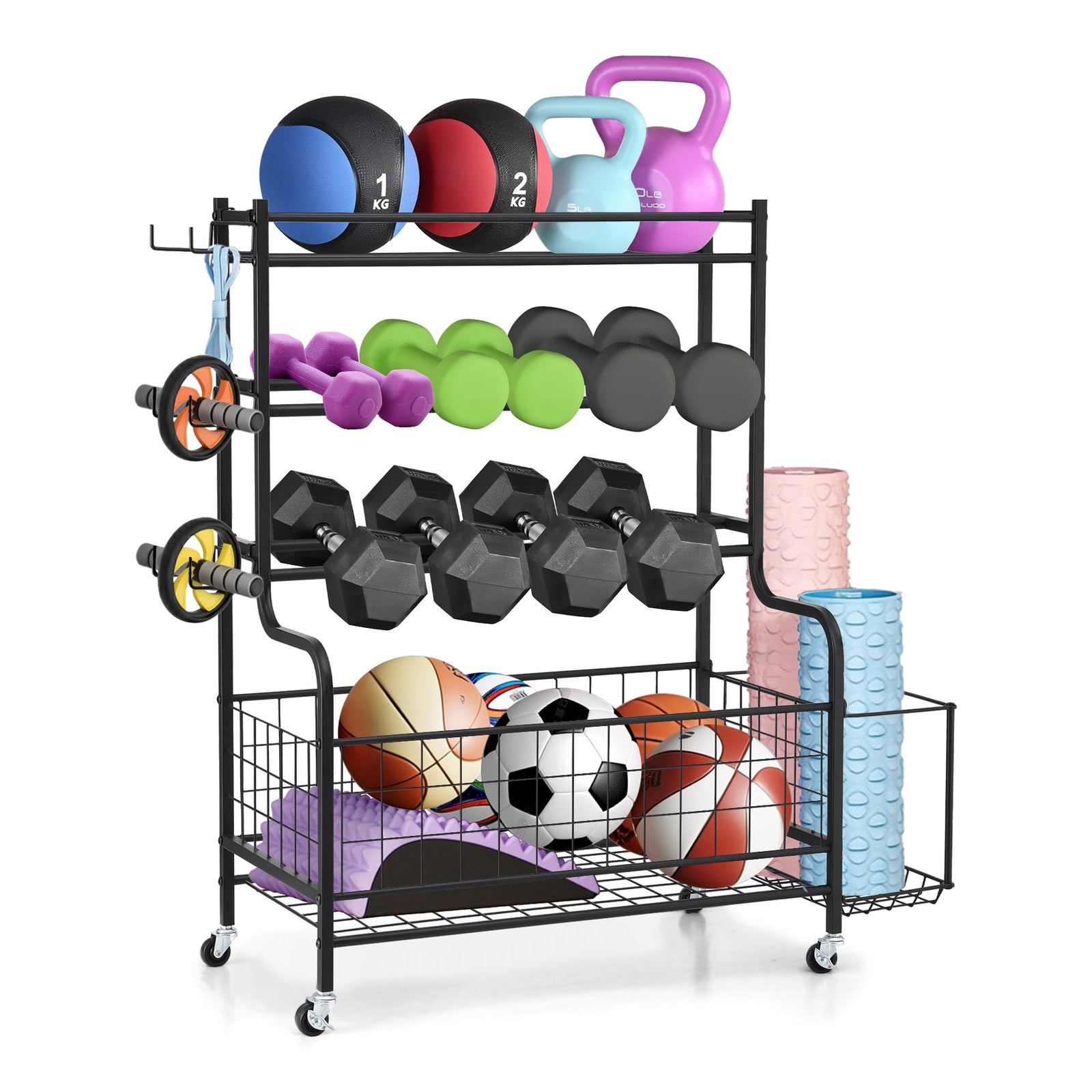 Dumbbell Rack Weight Rack for Dumbbells Home Gym Storage Black