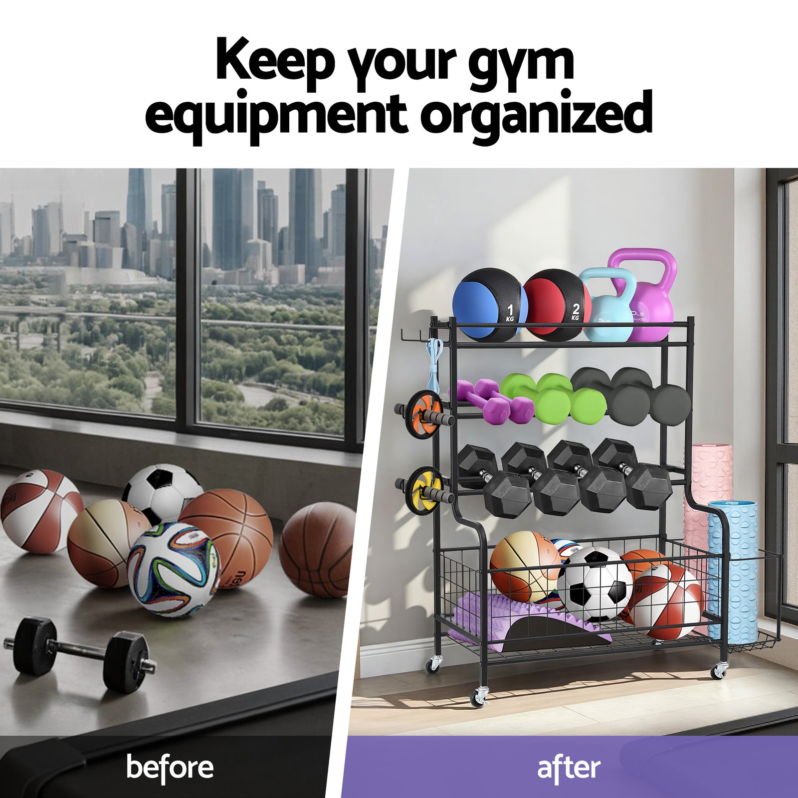 Dumbbell Rack Weight Rack for Dumbbells Home Gym Storage Black