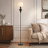 Standing Floor Lamp with Globe Shade in Black, Footswitch Set