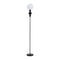 Standing Floor Lamp with Globe Shade in Black, Footswitch Set