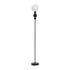 Standing Floor Lamp with Globe Shade in Black, Footswitch Set