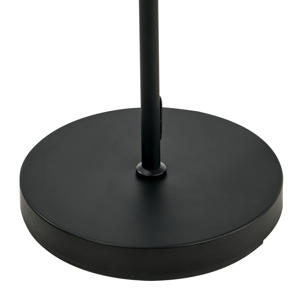 Standing Floor Lamp with Globe Shade in Black, Footswitch Set