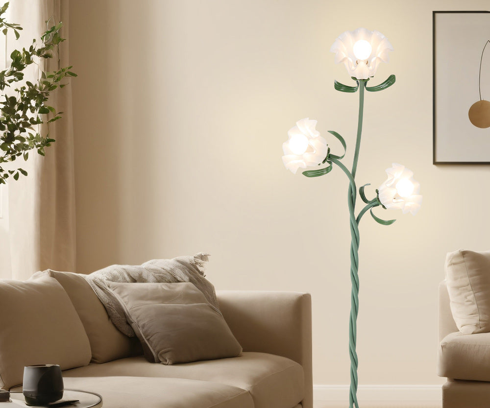 3-light Floor Lamps Metal Lamp Acrylic Shade