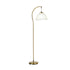 Retro Standing Floor Lamp in Golden Metal, Footswitch, 150cm Set