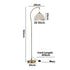 Retro Standing Floor Lamp in Golden Metal, Footswitch, 150cm Set