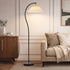 Standing Floor Lamp, Pleated Shade, Black Finish, 42x42x157cm E27