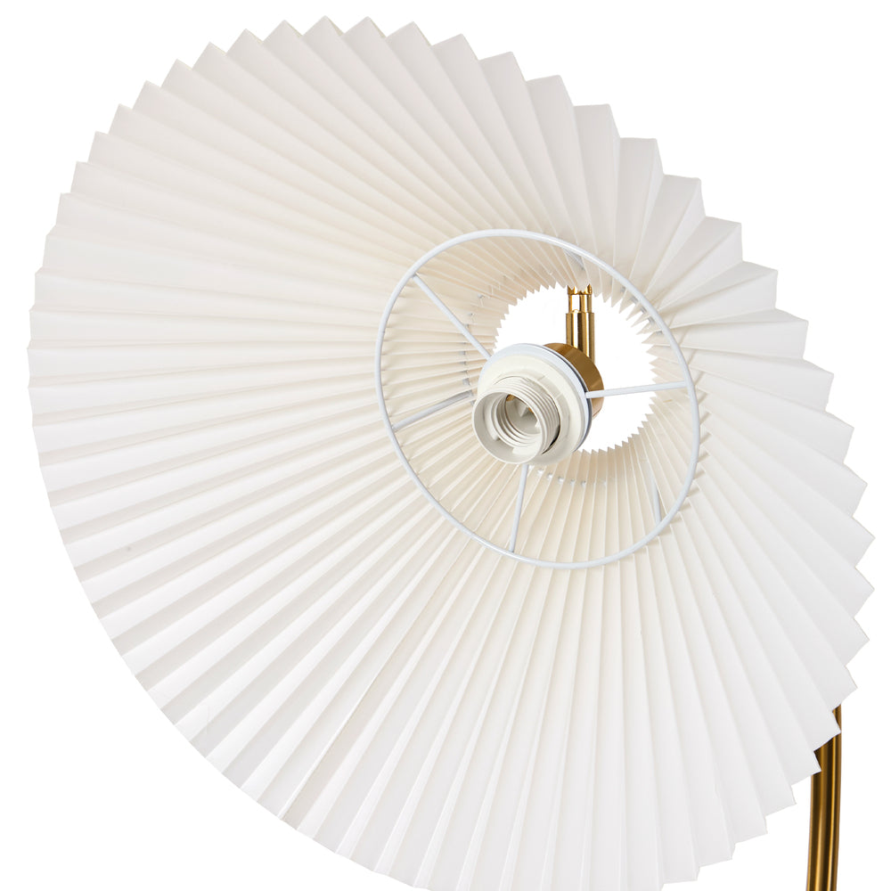 Standing Floor Lamp, Pleated Shade, Golden Finish, 42x42x157cm