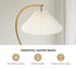 Standing Floor Lamp, Pleated Shade, Golden Finish, 42x42x157cm