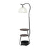 Metal Floor Lamp Reading Lamp Fabric Shade w/Side Table