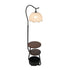 Metal Floor Lamp Reading Lamp Fabric Shade w/Side Table