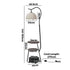 Metal Floor Lamp Reading Lamp Fabric Shade w/Side Table