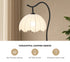 Metal Floor Lamp Reading Lamp Fabric Shade w/Side Table