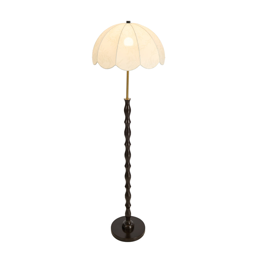 Oikiture Vintage Metal Floor Lamp 160cm, Fabric Shade Reading Lamp, Footswitch