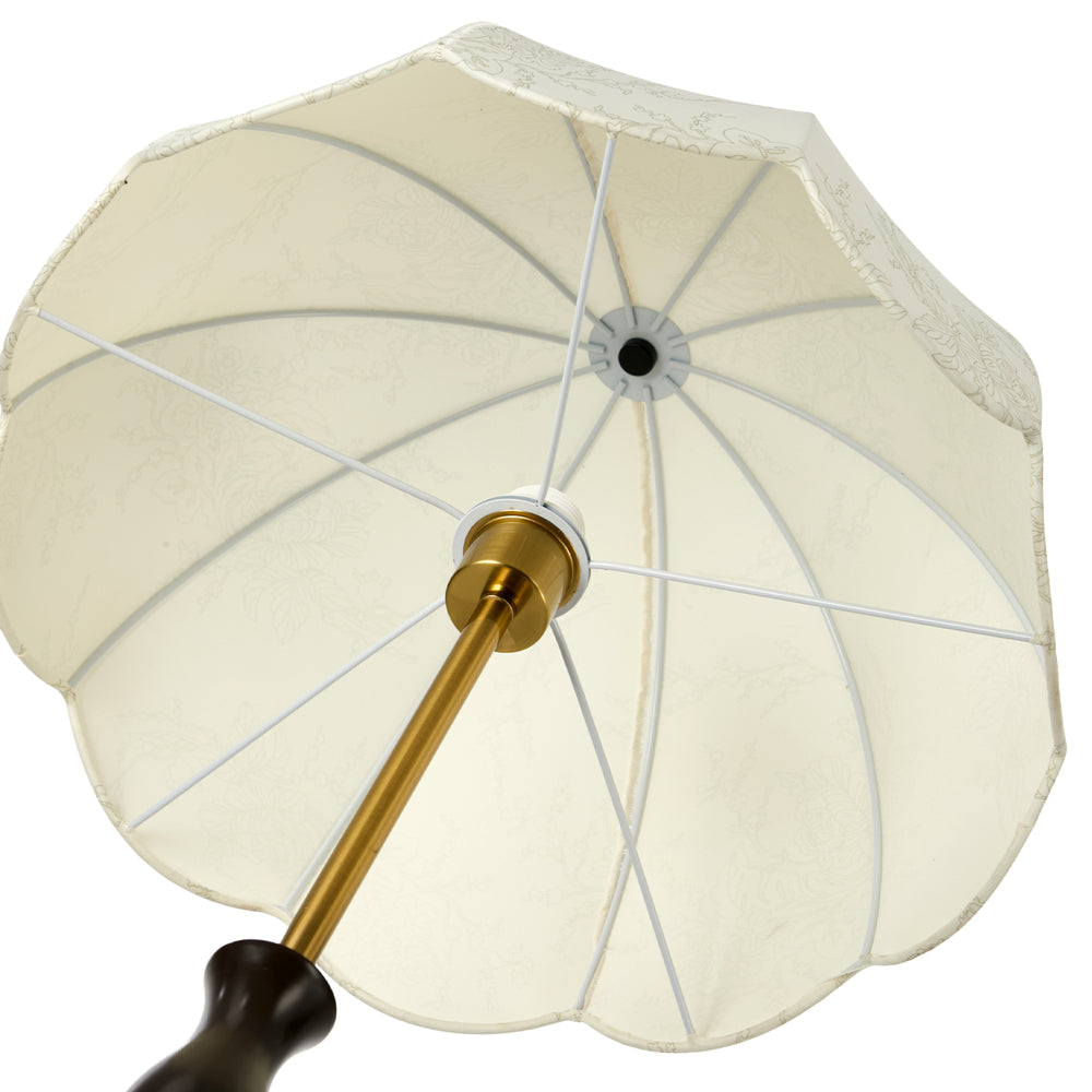 Oikiture Vintage Metal Floor Lamp 160cm, Fabric Shade Reading Lamp, Footswitch