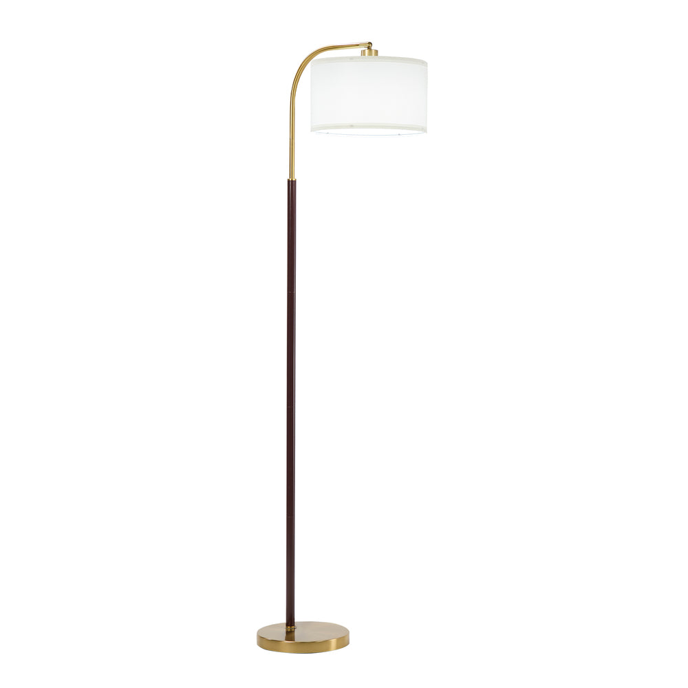 Oikiture Floor Lamp Metal Frame Plastic Shade Black & Gold