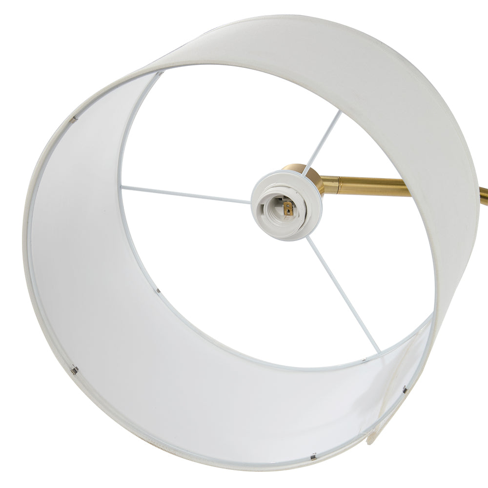 Oikiture Floor Lamp Metal Frame Plastic Shade Black & Gold