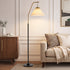 Oikiture Floor Lamp Arc Metal Frame Plastic Shade Black & Gold