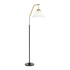 Oikiture Floor Lamp Arc Metal Frame Plastic Shade Black & Gold