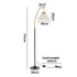 Oikiture Floor Lamp Arc Metal Frame Plastic Shade Black & Gold