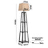Floor Lamps Fabric Shade Reading Light with Display Shelf