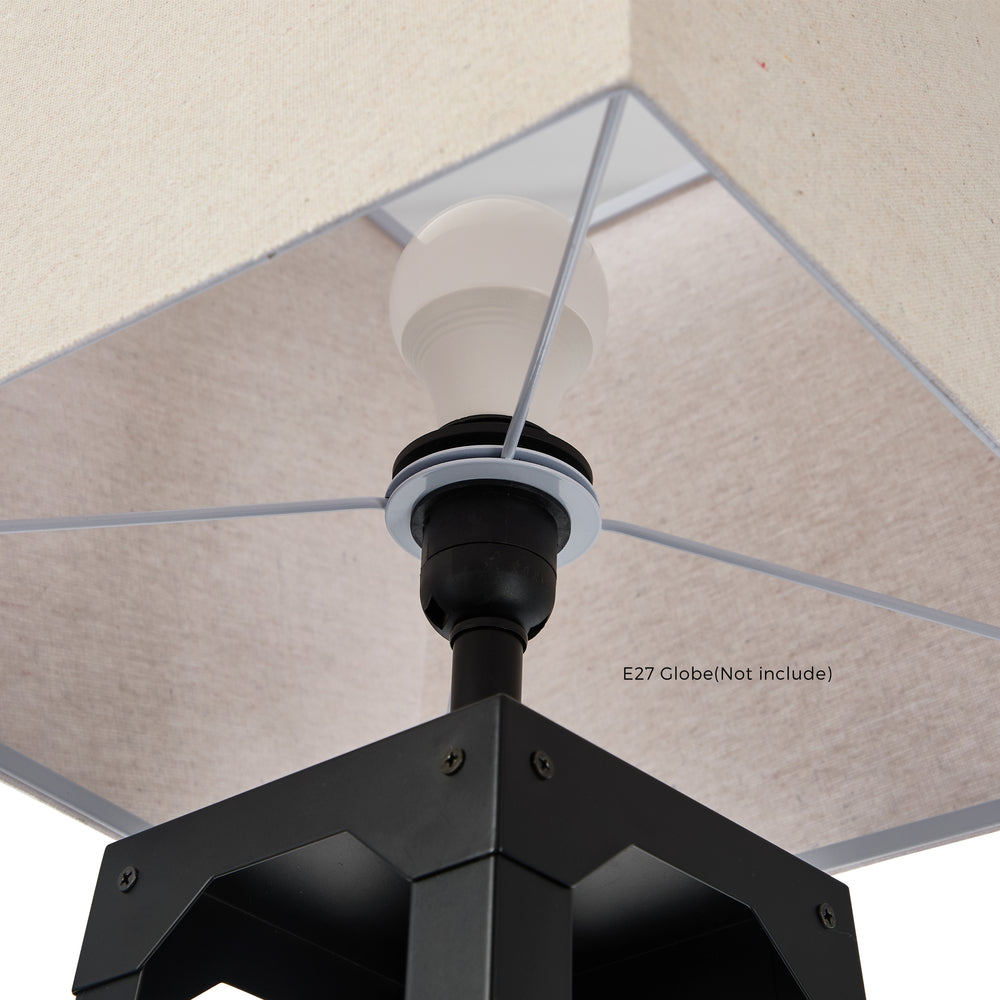 Floor Lamps Fabric Shade Reading Light with Display Shelf