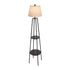 Floor Lamps Fabric Shade Standing Lamp with Display Shelf